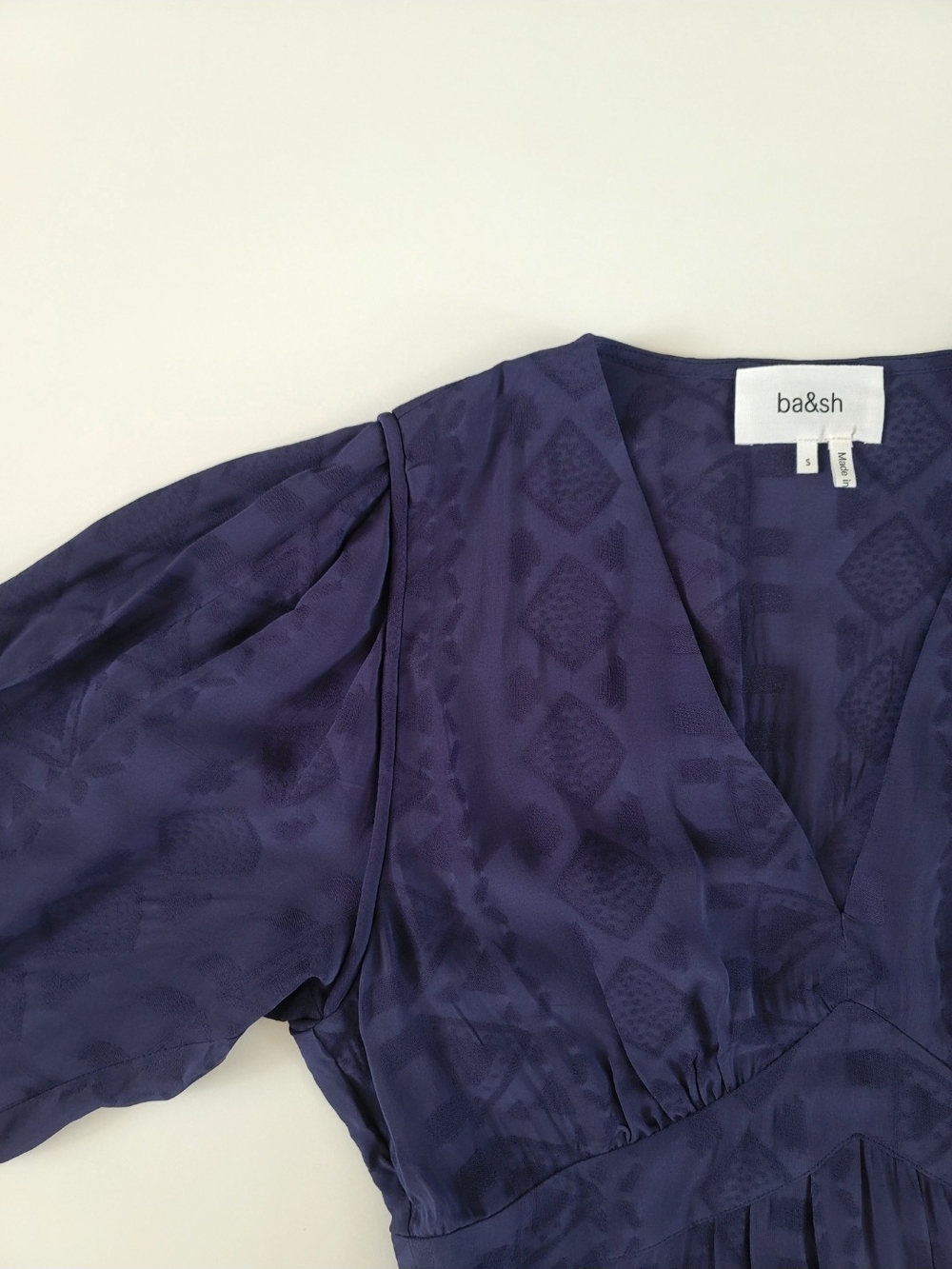 Ba&sh Isilda Short Blue V-neck Dress Size Small NWT - Picture 7 of 13
